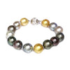 Tahitian & South Sea Pearl Bracelet AAA- Multi Color 12.5 - 11mm