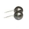 Tahitian Pearl & Diamond Dangle Leverback Earrings 14 MM AAA