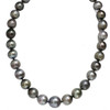 Tahitian Pearl Necklace  15 - 12 mm AAA Black Greys
