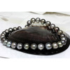 Tahitian Pearl Necklace  15 - 12 mm AAA Black Greys