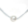 South Sea Pearl Aquamarine Solitaire Necklace 13 MM AAA Blue