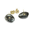 Tahitian Keshi Baroque Pearl Stud Earrings 13 MM Black AAA