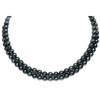 Akoya Pearl Opera Necklace 6.5 - 6  MM AAA  Black Green