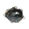Tahitian Baroque Pearl  Diamond Atlantis Ring 16.5 MM AAA