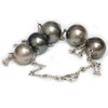 Tahitian Pearl Tincup Necklace 15 - 14 mm AAA Black / Dark Gray