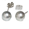 Tahitian Pearl Stud Earrings 9 MM Blue AAA