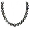 Tahitian Pearl Necklace 15 - 11 MM AAA Black / Dark Gray