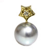 Akoya Cultured Pearl Diamond Star Pendant Grey Blue