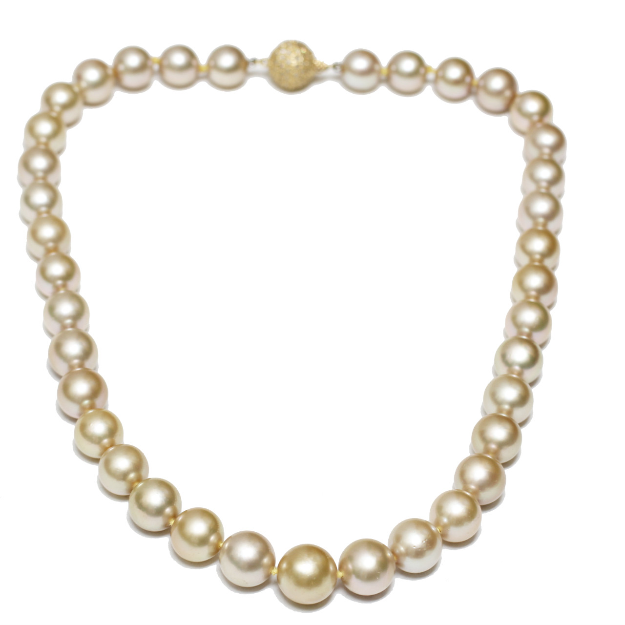 South Sea Pearl Necklace 14 - 10 MM Champagne - Seven Seas Pearls