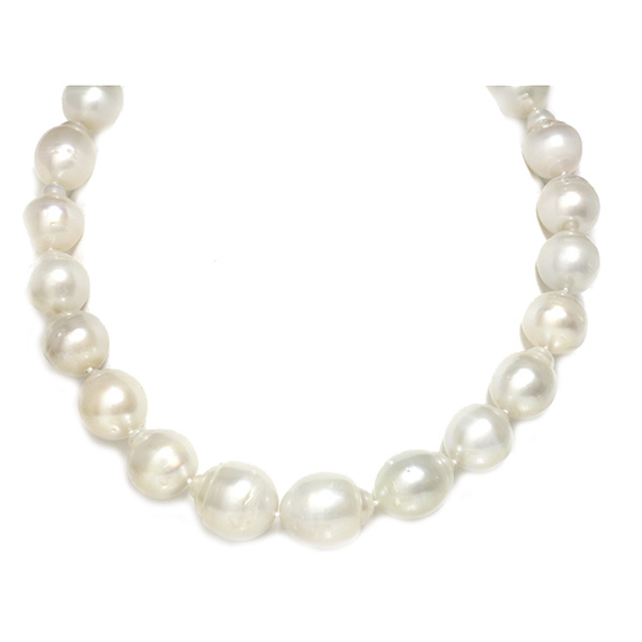 South Sea Baroque Pearl Necklace 20 - 16 mm White AAA