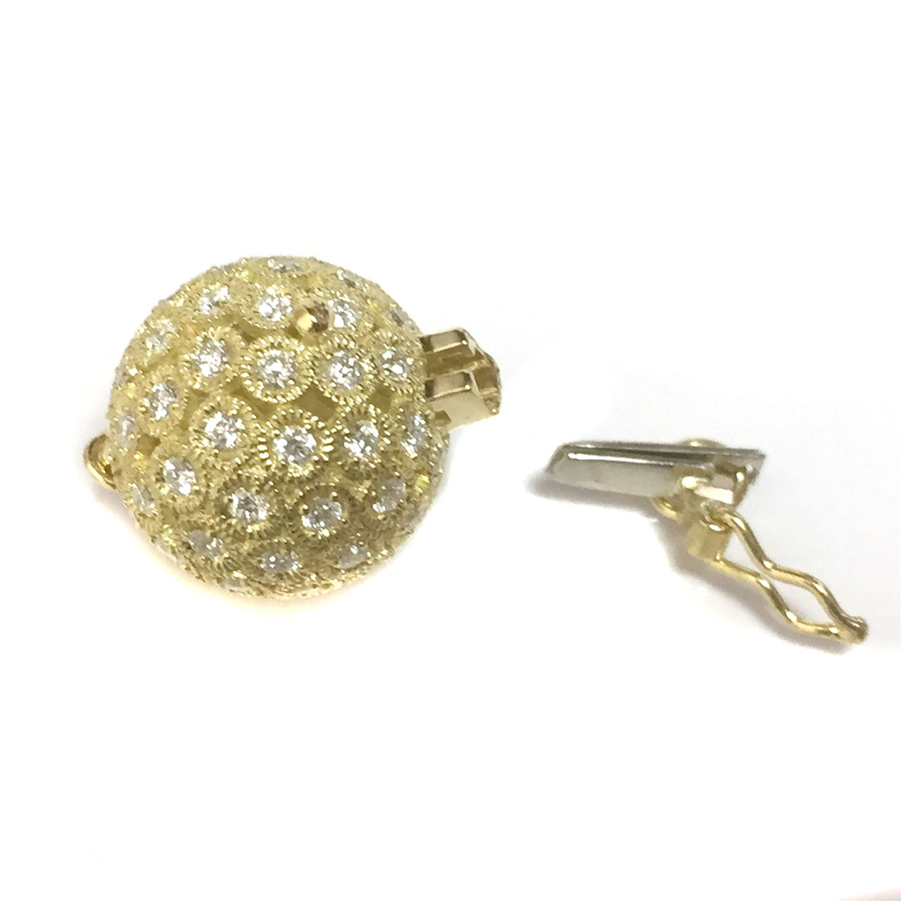 14K Gold Ball Clasp For Necklace