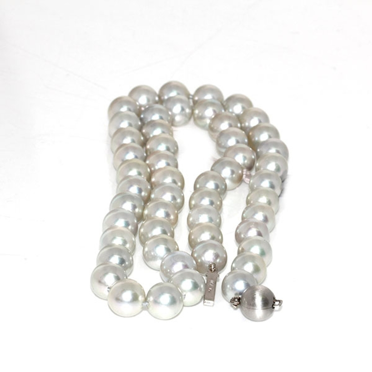 Pearl Necklace with Silver Cross – Nialaya Jewelry