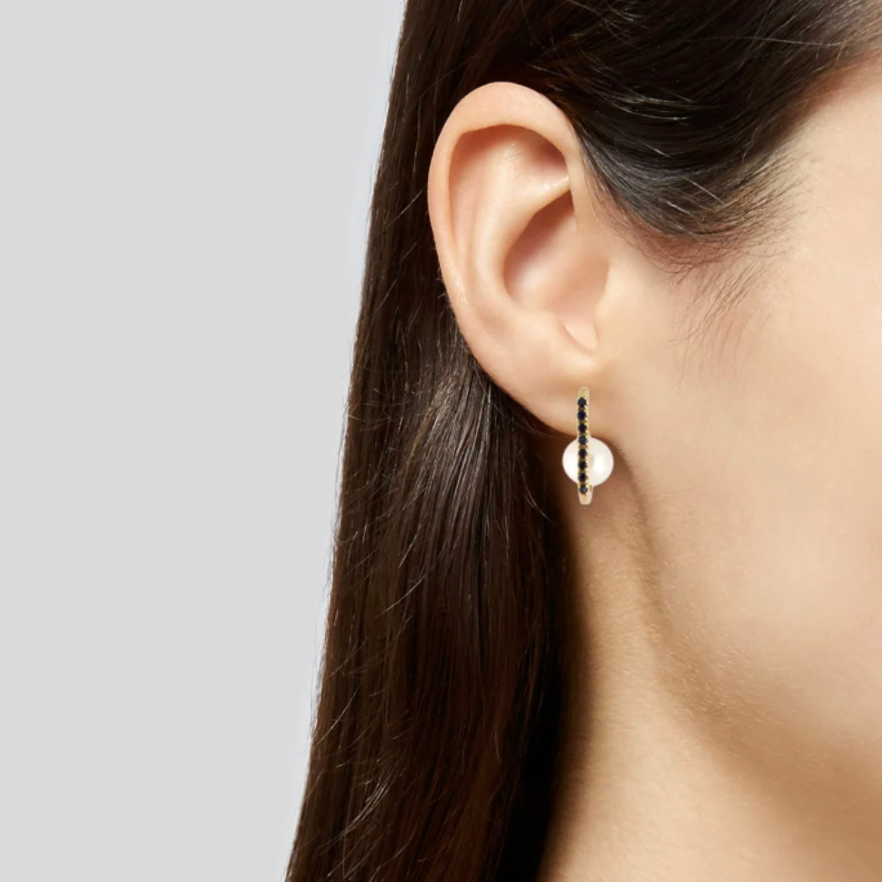 Akoya Pearl & Diamond Paper Clip Earrings - Seven Seas Pearls