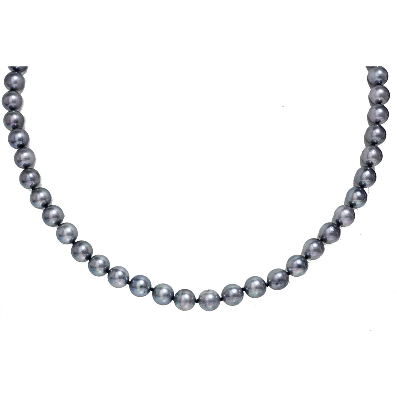 Akoya Pearl Necklace 7.5 - 8 MM Gray Blue AAA