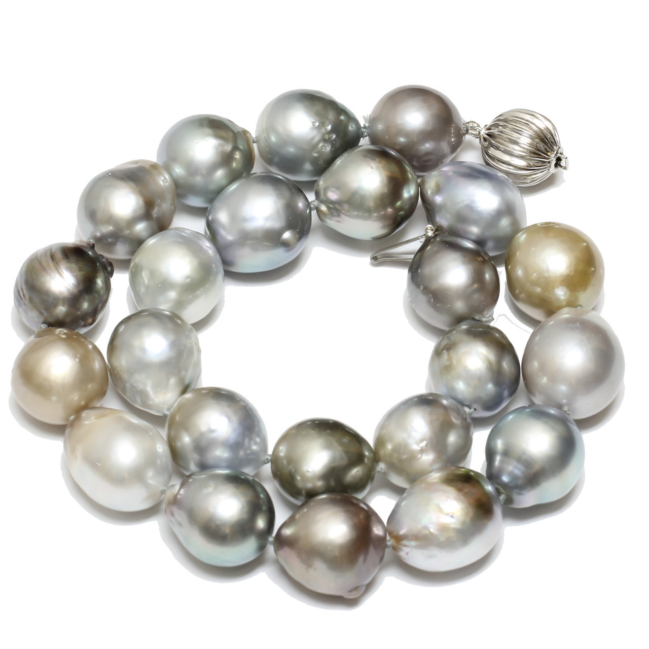 Tahitian Baroque Pearl Necklace 16.5- 15 mm AAA Pastel Multi Color