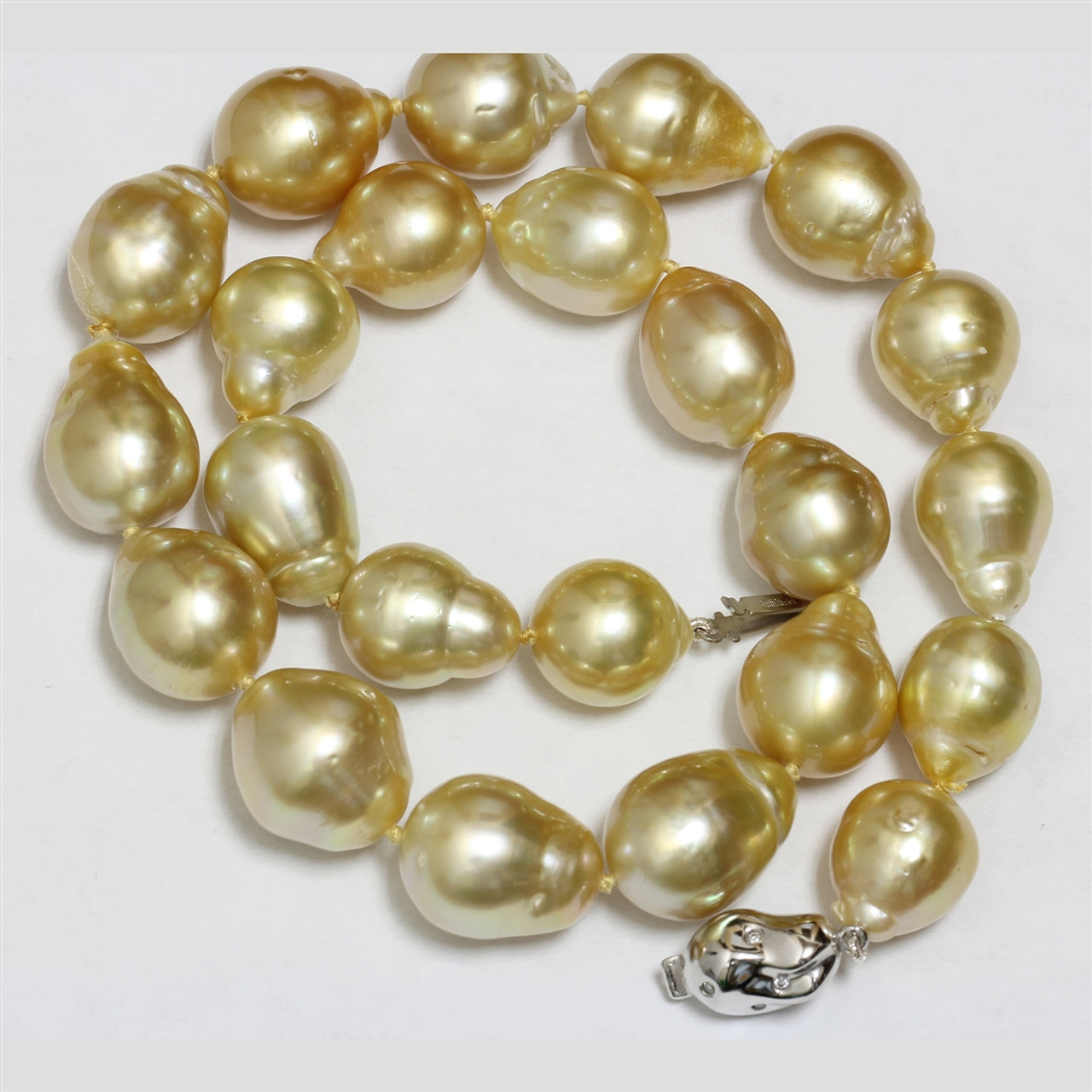 Golden south sea pearls - Necklace Golden South Sea Pearls Giant 12 - 17 mm  No Reserve Price! - Diamond - Catawiki