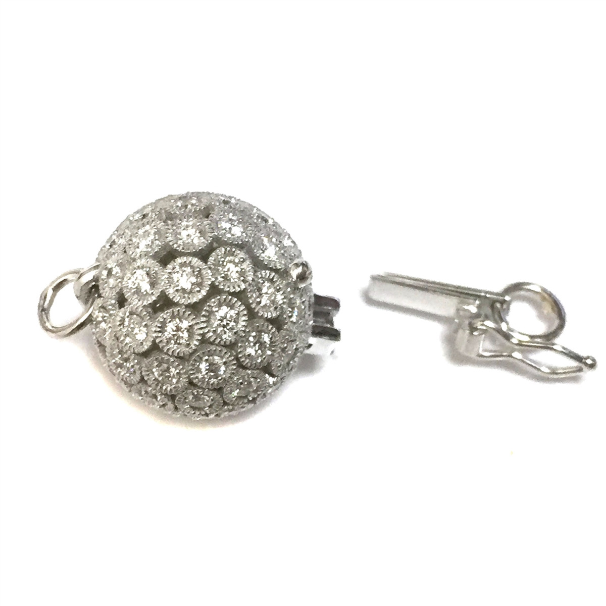 14 mm 14kt Solid Gold diamond Ball clasp Seven Seas Pearls