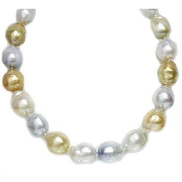 South Sea Baroque Pearl Necklace  18.5 - 16 MM Multicolor AAA
