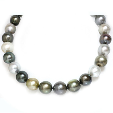 Tahitian South Sea Pearl Necklace 18 - 15 MM Multi color AAA-