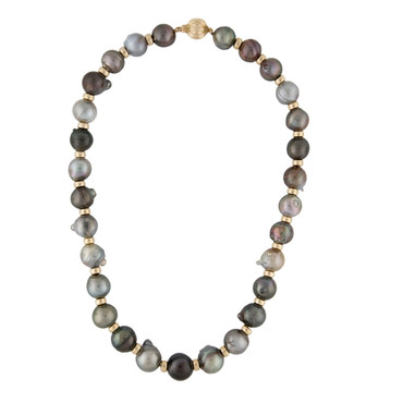 Tahitian Baroque Pearl Necklace 16.5- 15 mm AAA Pastel Multi Color