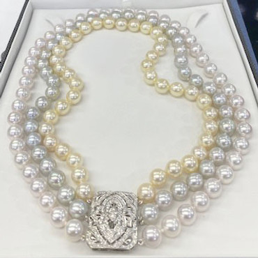 Aurora Tricolor Akoya Pearl Choker