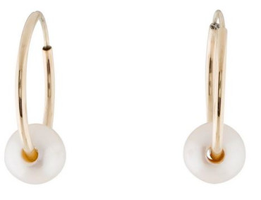 Akoya Pearl Endless Hoop Earrings