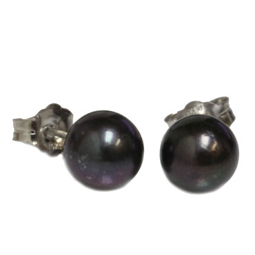 Akoya Pearl Stud Earrings Sizes Between 5.5 to 9mm Black