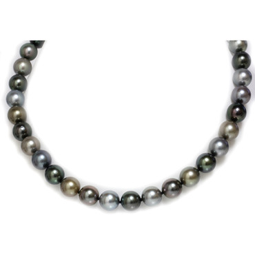 Tahitian Pearl Necklace  12 - 11 mm Multi Color AAA