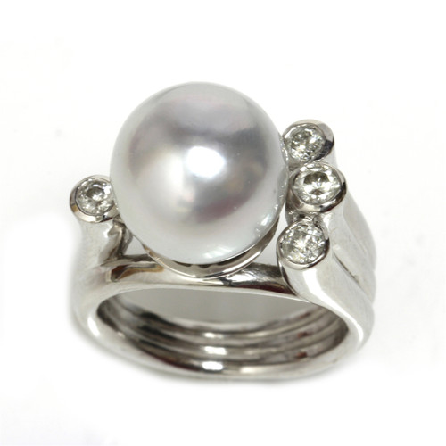 South Sea Pearl & Diamond Truly Ring 12 mm AAA