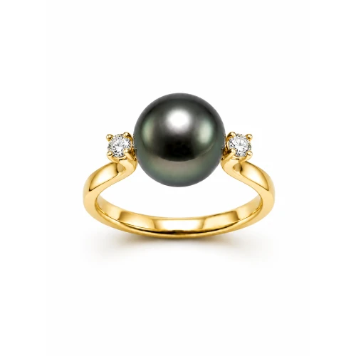 Tahitian Pearl & Diamond Promise Ring