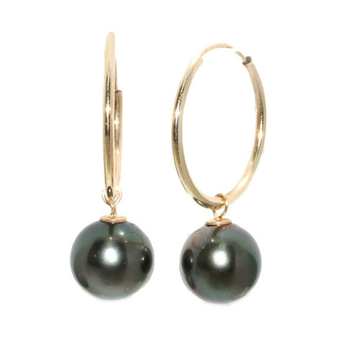 Tahitian Pearl Earrings Hoop Collection