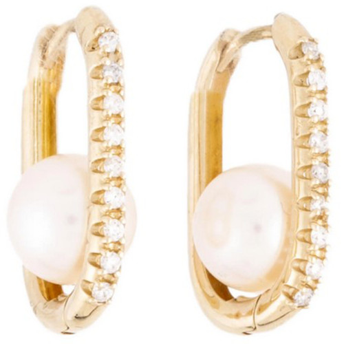 Akoya Pearl & Diamond Paper Clip Earrings