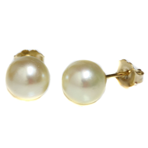 South Sea Pearl Stud Earrings Light Golden / Champagne
