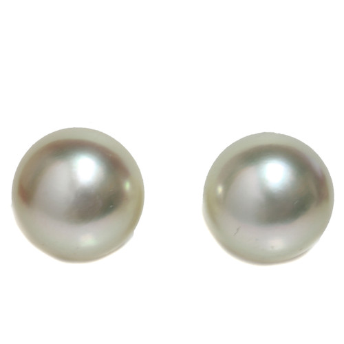 South Sea Pearl Stud Earrings 10 MM Ivory AAA