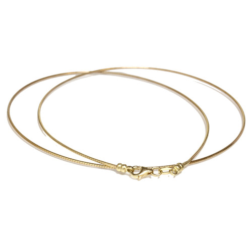 DETACHABLE CLASP 14K- Yellow Gold OMEGA CHAIN NECKLACE 18"