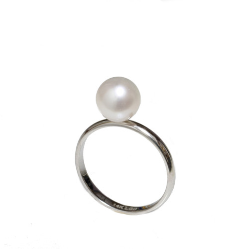 Akoya  Pearl Solitaire Ring