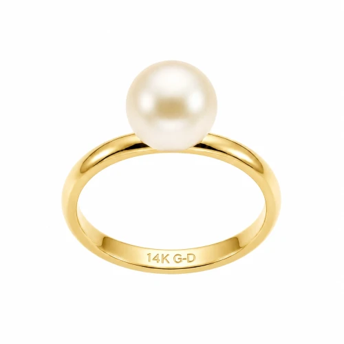 Akoya  Pearl Solitaire Ring