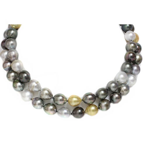 Tahitian & South Sea Opera Pearl Necklace 13 - 11 mm  AAA-