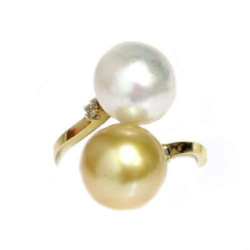 South Sea Pearl & Diamond Love Ring