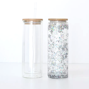 Snow Globe Double Wall Glass Tumbler