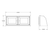 Van Wife Components 36" Five-Panel Door Overhead Van Cabinet Line Drawing with dimensions