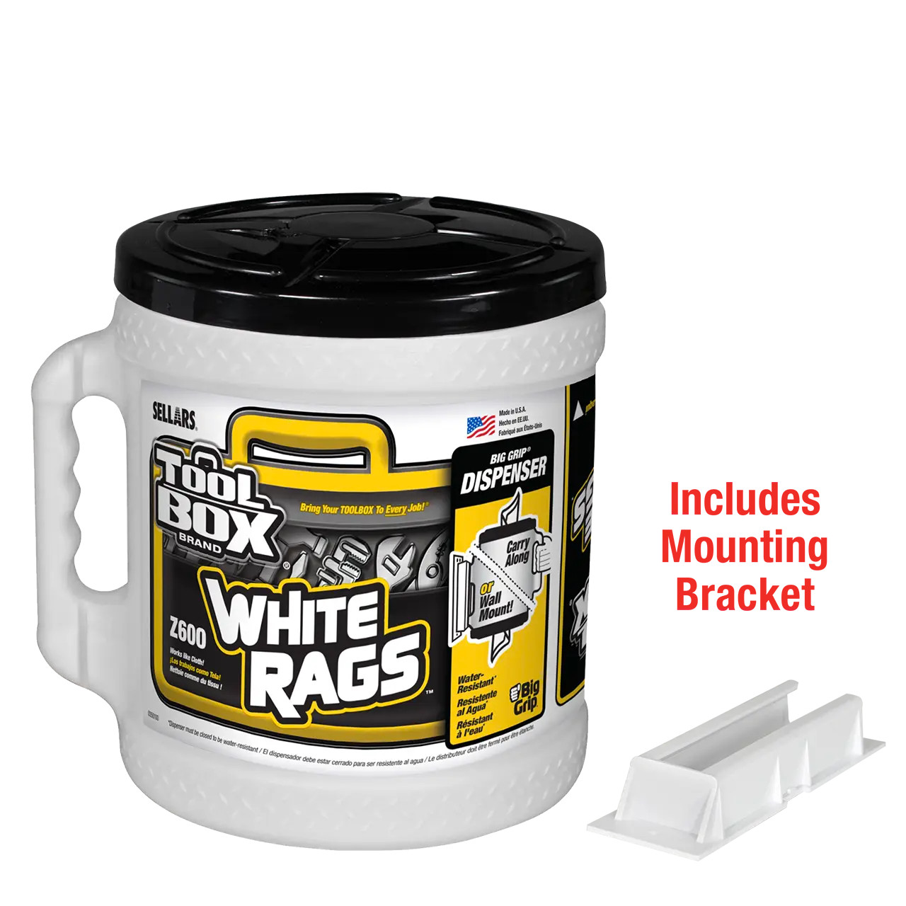 Z600 Wipers - Big Grip Dispenser, White, 300 Sheets - Sellars