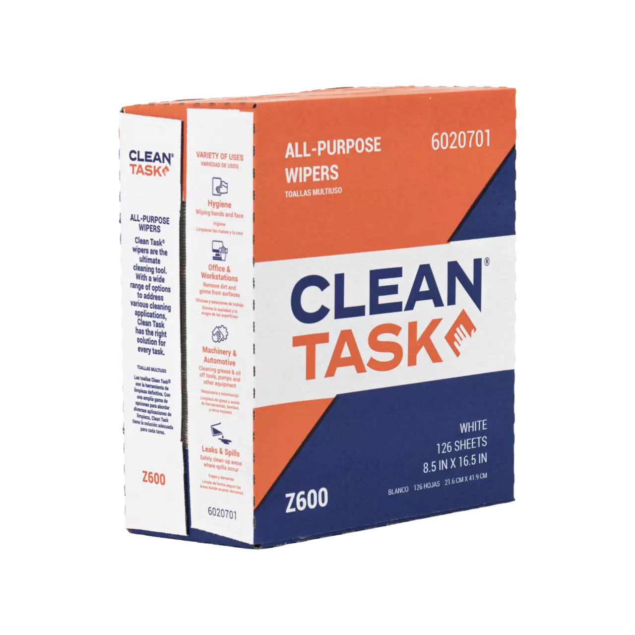 All-Purpose Z600 Wipers - Pop-Up Box, White, 126 Sheets - Sellars