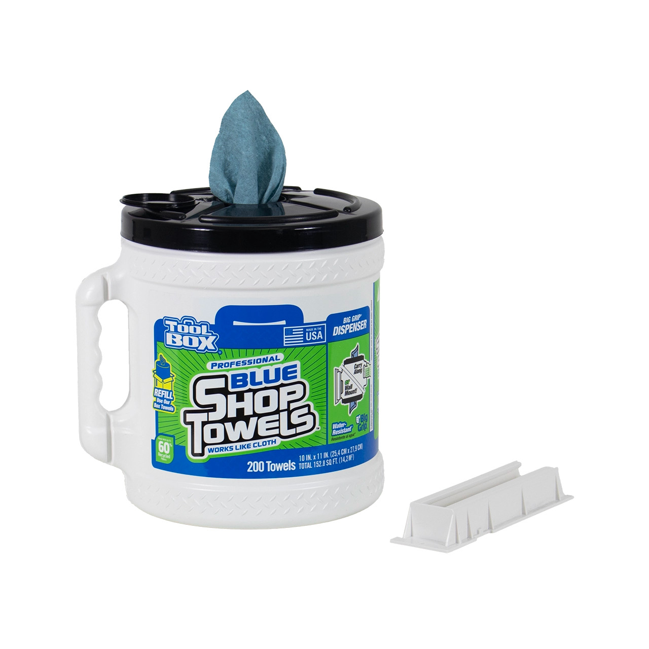 Shop Towels - Big Grip Dispenser (Blue, 200 Sheets) | Portable and