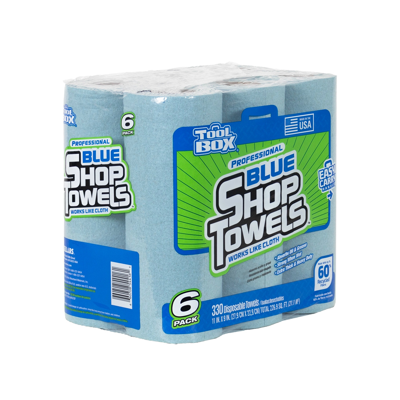 Shop Towels - 6 Pack (Blue, 55 Sheets Each) | Versatile & Durable