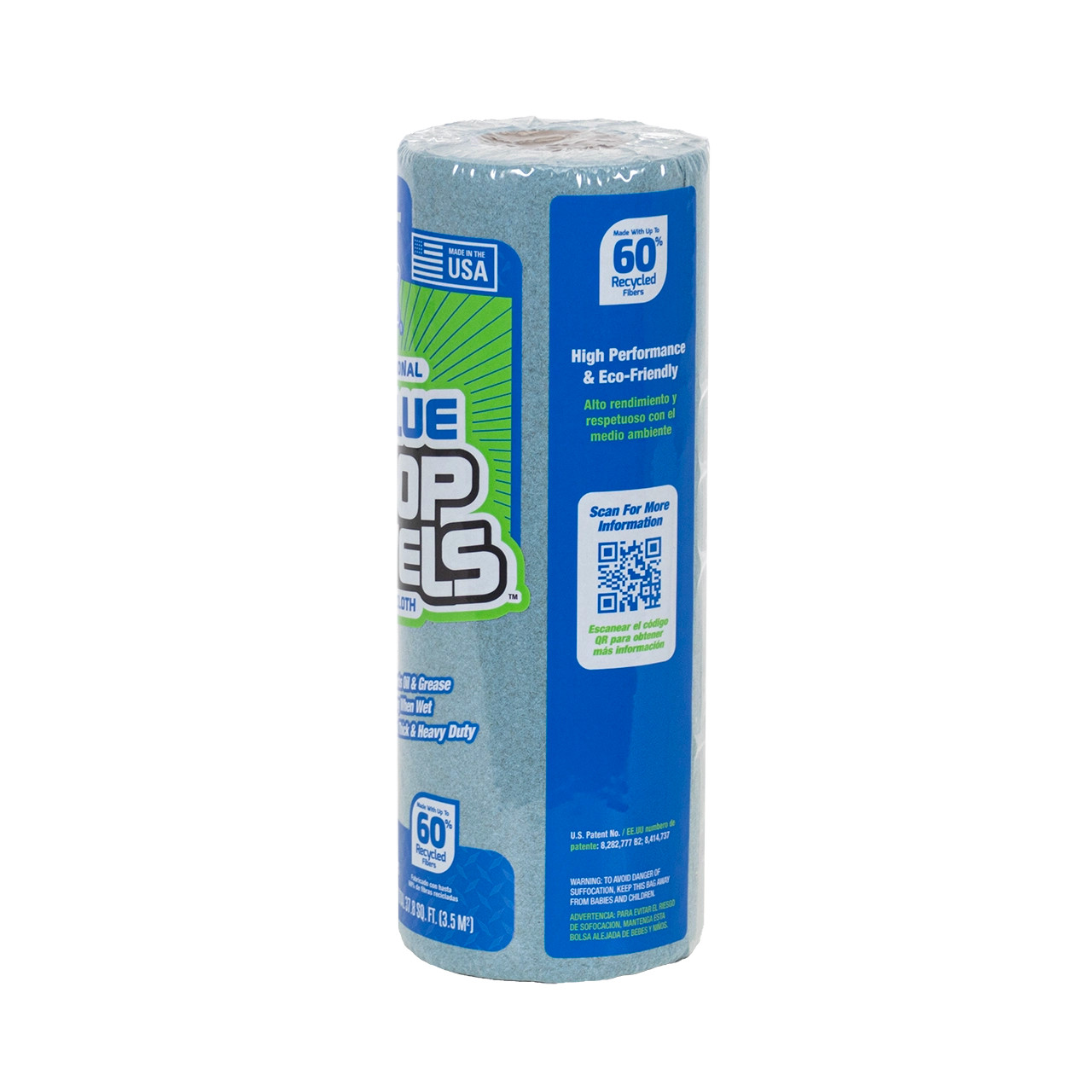 Shop Towels - Single Roll (Blue, 55 Sheets) | Medium-Duty Cleaning