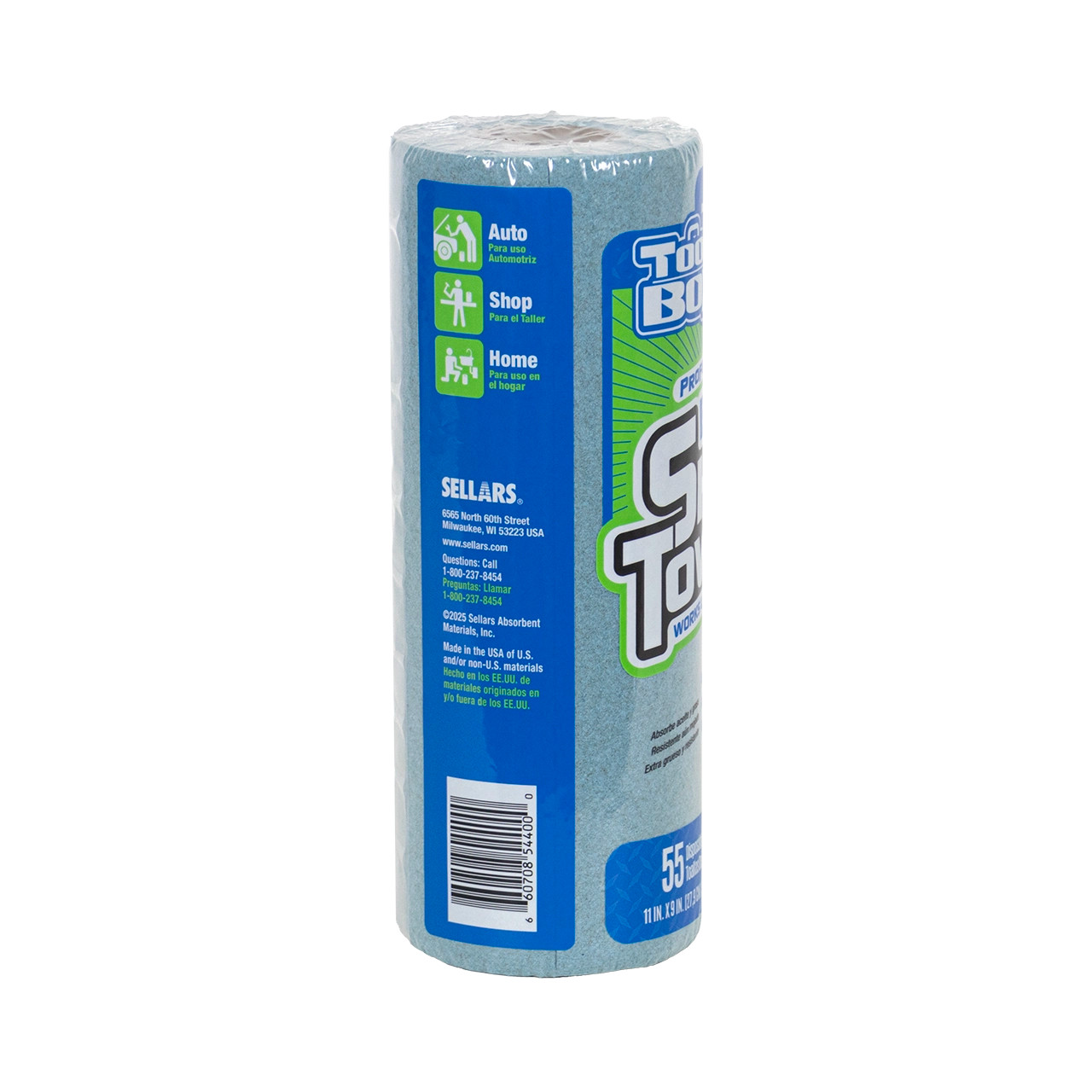 Shop Towels - Single Roll (Blue, 55 Sheets) | Medium-Duty Cleaning