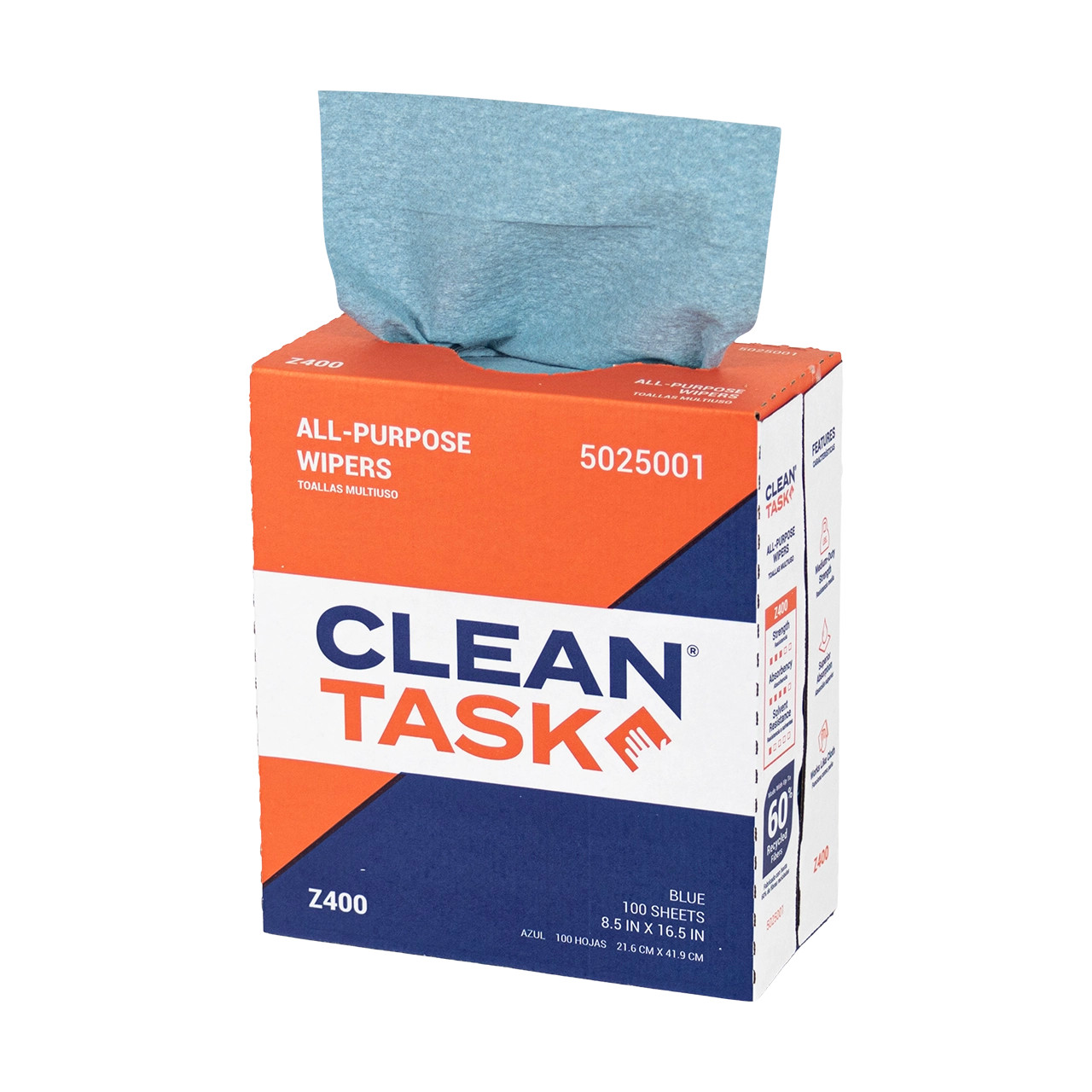 Clean Task® Z400 All-Purpose Medium-Duty Strength Blue Wipers