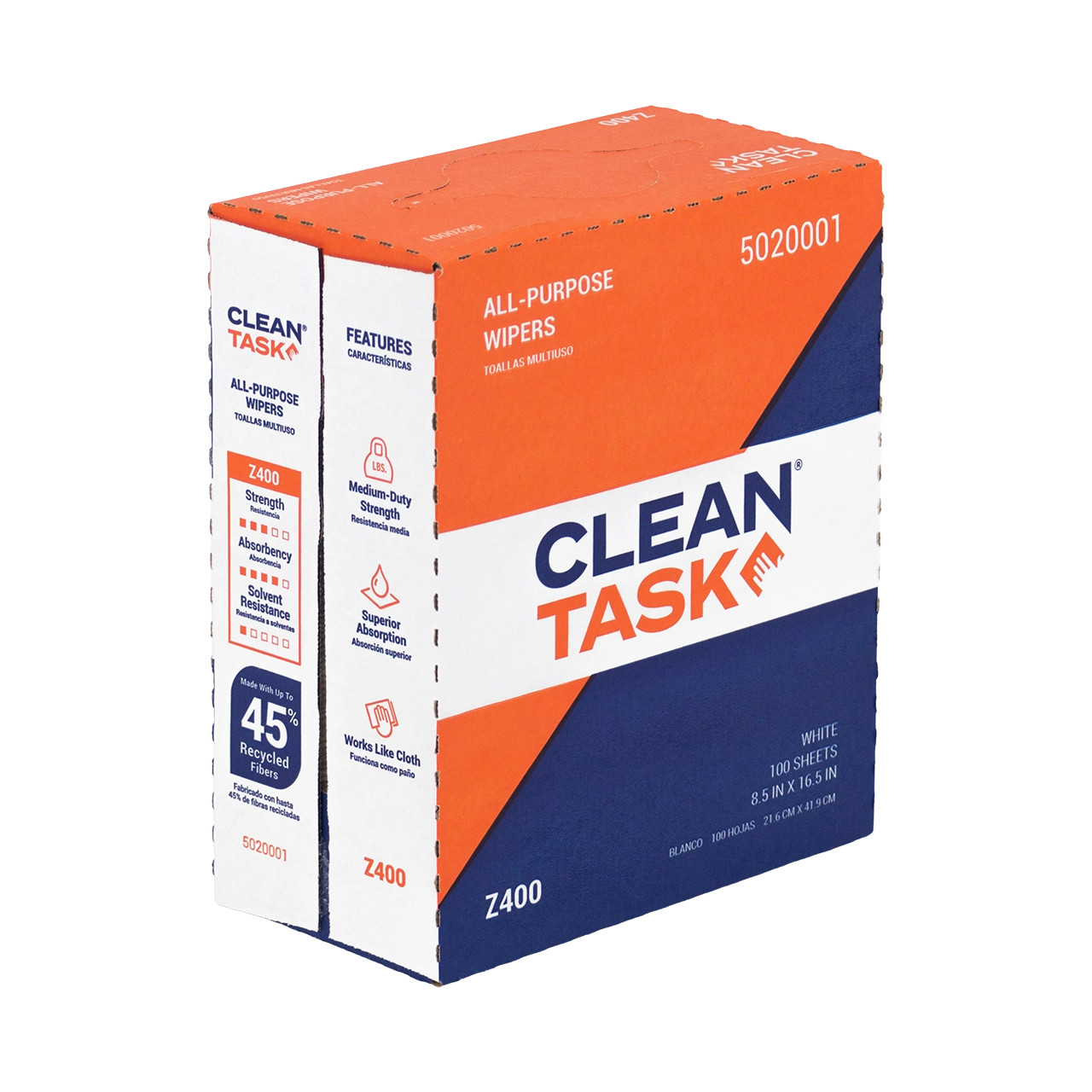 All-Purpose Z400 Wipers - Pop-Up Box, White, 100 Sheets - Sellars