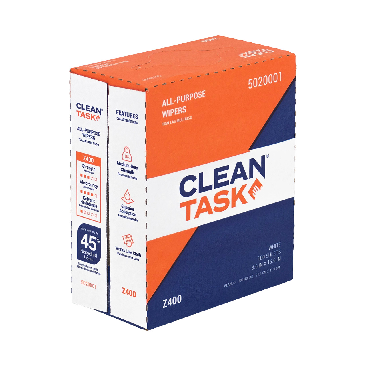 All-Purpose Z400 Wipers - Pop-Up Box, White, 100 Sheets - Sellars